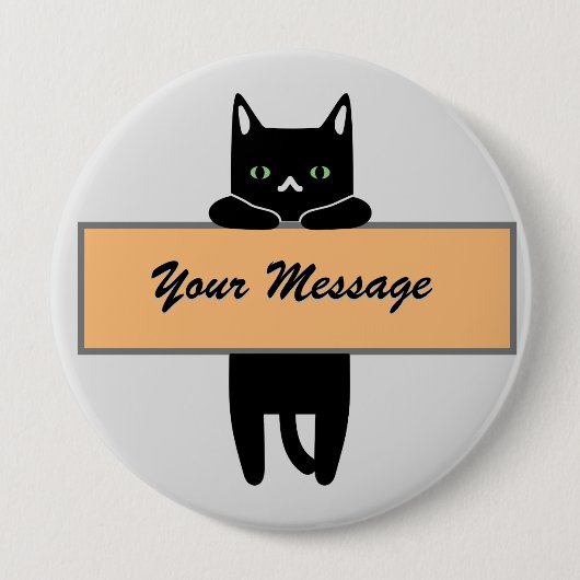 Cat holding a sign with your message Button Badge (Voorkant)