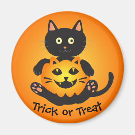 Cat Holding Jack-o'-Lantern Magneet