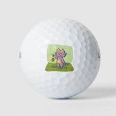 Cat Holding Mouse Smile glimlachend Happy Fun Joy Golfballen (Voorkant)