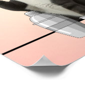 Cat holding Pink Martini Pink Background Art Poster (Hoek)