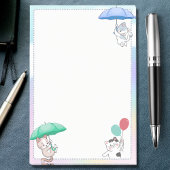 Cat Holding Umbrella en ballonvaarding in Sky Post-it® Notes