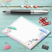 Cat Holding Umbrella en ballonvaarding in Sky Post-it® Notes