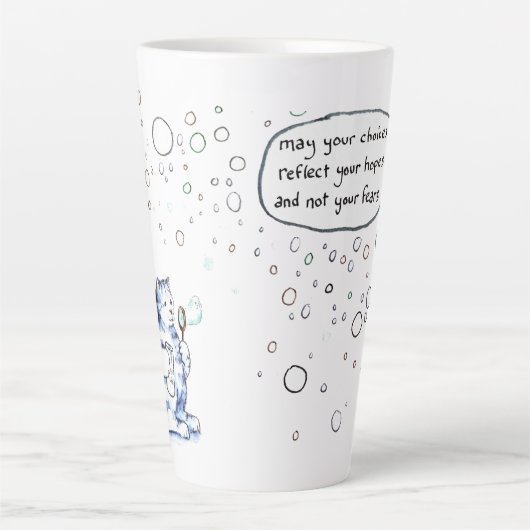 Cat Hopes Latte Mok (Voorkant)