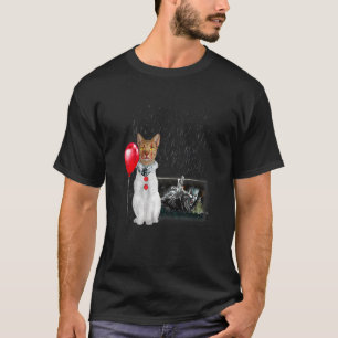 Cat Horror Cat Clown Face Scary Halloween Costuum T-shirt