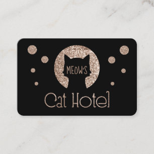 Cat Hotel Golden Glitter Logo Visitekaartje