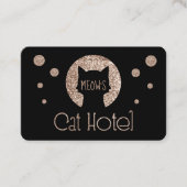 Cat Hotel Golden Glitter Logo Visitekaartje (Voorkant)