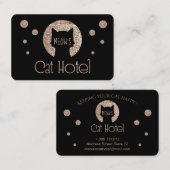 Cat Hotel Golden Glitter Logo Visitekaartje (Voorkant / Achterkant)