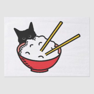 Cat houdt van rijst tissuepapier