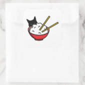 Cat houdt van rijst vierkante sticker (Tas)
