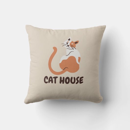 cat house pillowcase kussen (Achterkant)