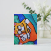 Cat Hugs Briefkaart (Staand voorkant)