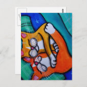 Cat Hugs Briefkaart (Voorkant / Achterkant)