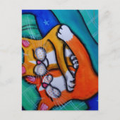 Cat Hugs Briefkaart (Voorkant)