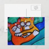 Cat Hugs Briefkaart (Voorkant / Achterkant)