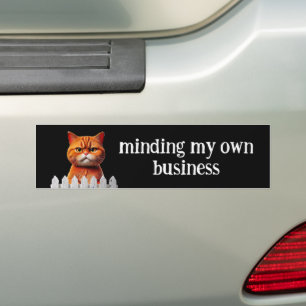 Cat Humor --Minding mijn eigen bedrijf Bumpersticker