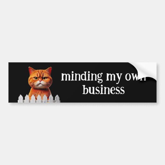 Cat Humor --Minding mijn eigen bedrijf Bumpersticker (Voorkant)
