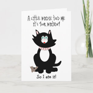 Cat Humorisme Birthday Kaart