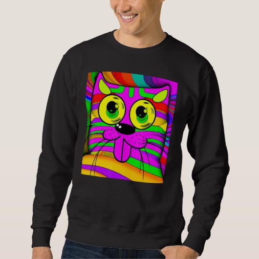 Cat humorous meow kitty portrait cute kitten cat m trui (Voorkant)
