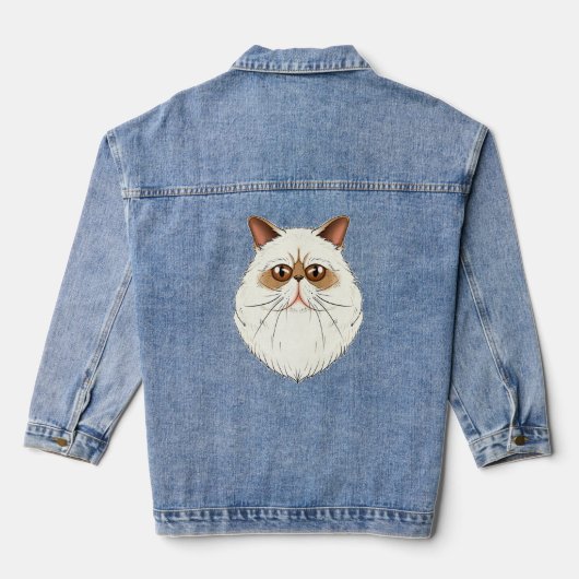 Cat I Cat Face I Himalayan Cat Denim Jacket (Achterkant)
