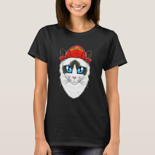 Cat I Fireman Cat I Firefighter Ragdoll Cat T-shirt (Voorkant)