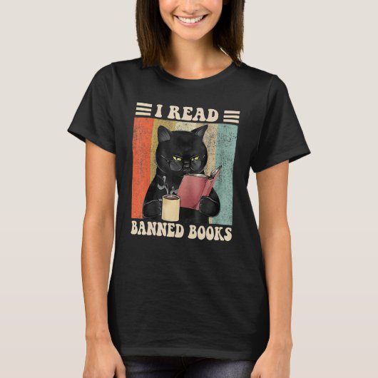 Cat I Read Banned Books Bookworms Reading Book 3 T-shirt (Voorkant)