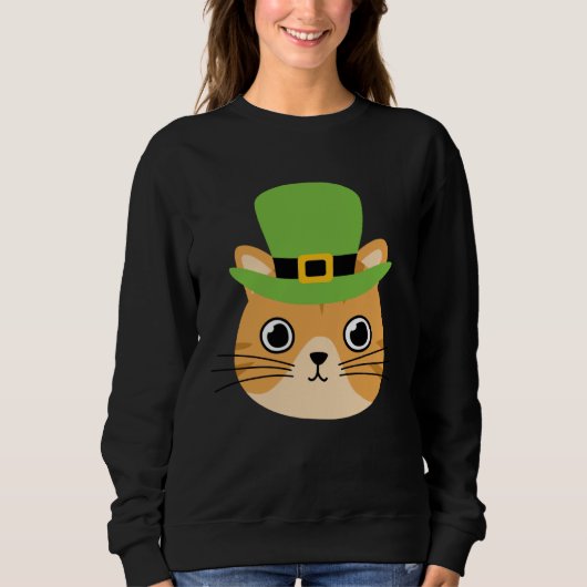 Cat I St patrick s Day Ireland Party Irish Kitten Trui (Voorkant)