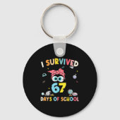Cat I Survived 67 Days Of School Teachers Students Sleutelhanger (Voorkant)