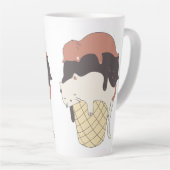 Cat Ice Cream Cone Cute Latte Mok (Rechterhoek)