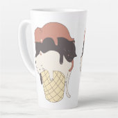 Cat Ice Cream Cone Cute Latte Mok (Linkerhoek)