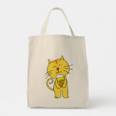 Cat Ice Cream Cone Grocery Tas (Achterkant)