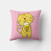 Cat Ice Cream Cone Pillow Baby Pink Blue Kussen (Achterkant)
