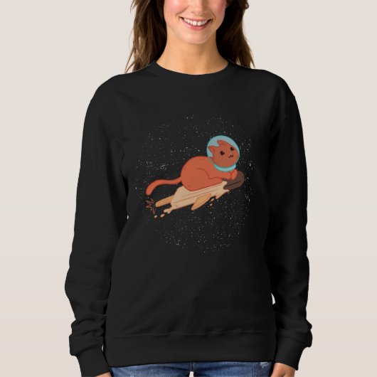 Cat Ice Cream Flys Universe Galaxy Kitten Kids s G Trui (Voorkant)