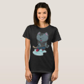 Cat Ice Hockey Ice hockey stick T-shirt (Voorkant volledig)