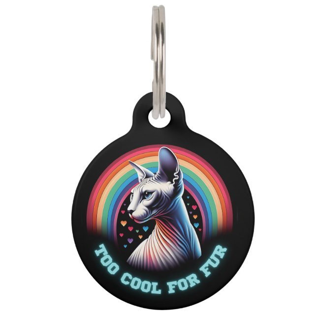 Cat ID Label Gepersonaliseerde Sphynx Katten Ident Huisdierpenning (Voorkant)