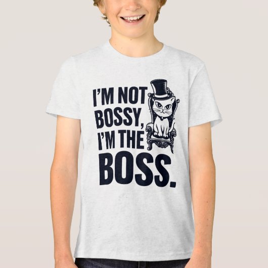 Cat, ik ben niet de baas, ik ben de baas Tri-Blend shirt (Voorkant)