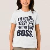 Cat, ik ben niet de baas, ik ben de baas Tri-Blend shirt (Voorkant)