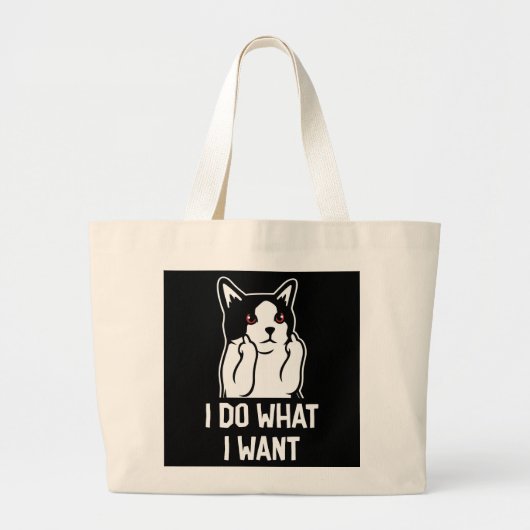 Cat ik doe wat ik wil... grote tote bag (Voorkant)