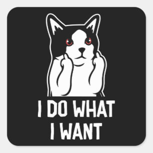 Cat ik doe wat ik wil... vierkante sticker