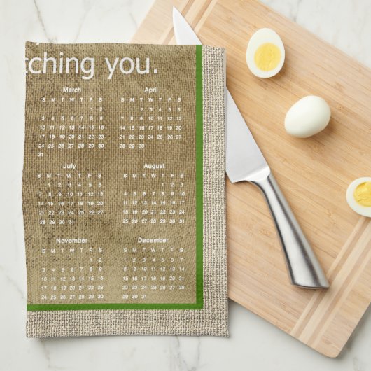 Cat Ik kijk naar je liedje Parodie 2024 Kalender Theedoek (Quarter Fold)