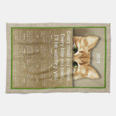 Cat Ik kijk naar je liedje Parodie 2024 Kalender Theedoek (Horizontaal)