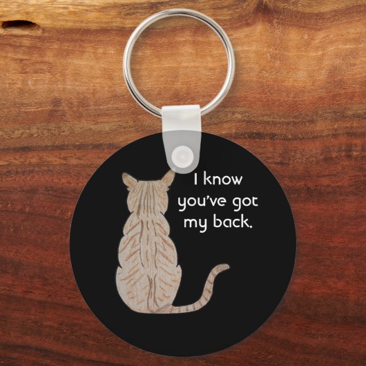 Cat, ik weet dat je me steunt sleutelhanger (Achterkant)
