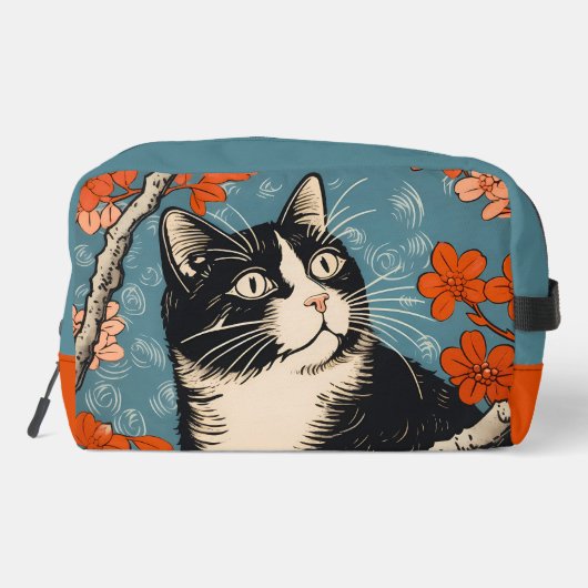 Cat Illustratie Dopp Kit Toilettasje (Achterkant)