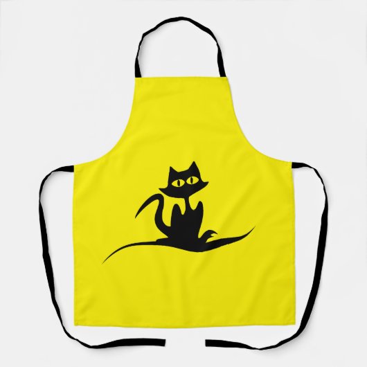 Cat Illustration Apron Schort (Voorkant)