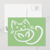 Cat Illustration Custom briefkaart (Voorkant / Achterkant)
