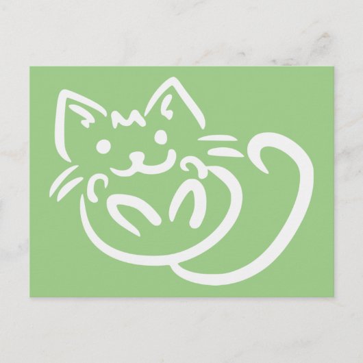 Cat Illustration Custom briefkaart (Voorkant)