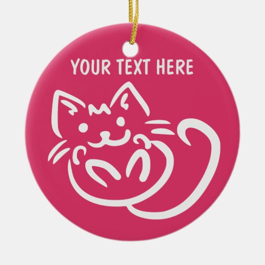 Cat Illustration Custom Color ornament (Voorkant)