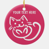 Cat Illustration Custom Color ornament (Achterkant)