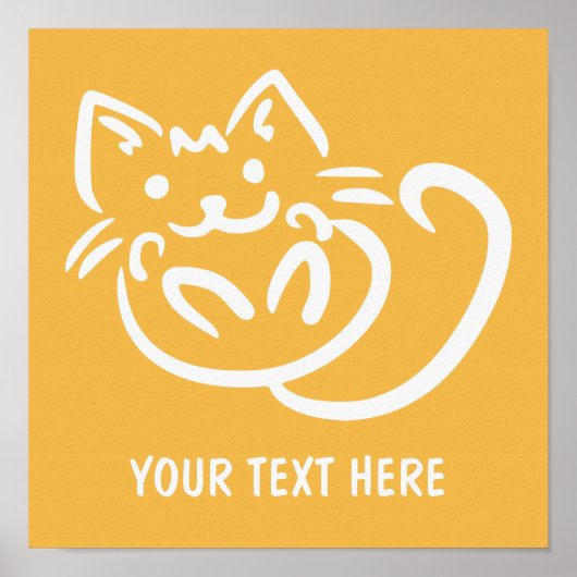 Cat Illustration Custom Color poster (Voorkant)