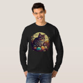 Cat Illustration Easter Graphic with Eggs for Cat T-shirt (Voorkant volledig)