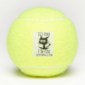 cat i'm fine tennisballen